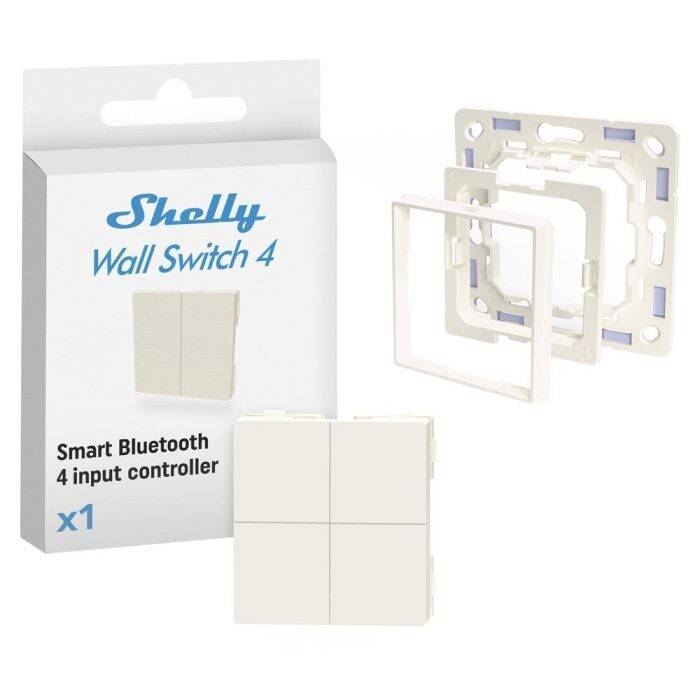 Shelly BLU WS4 Kablosuz Akıllı Buton + Legrand/Shelly Adaptör - 1