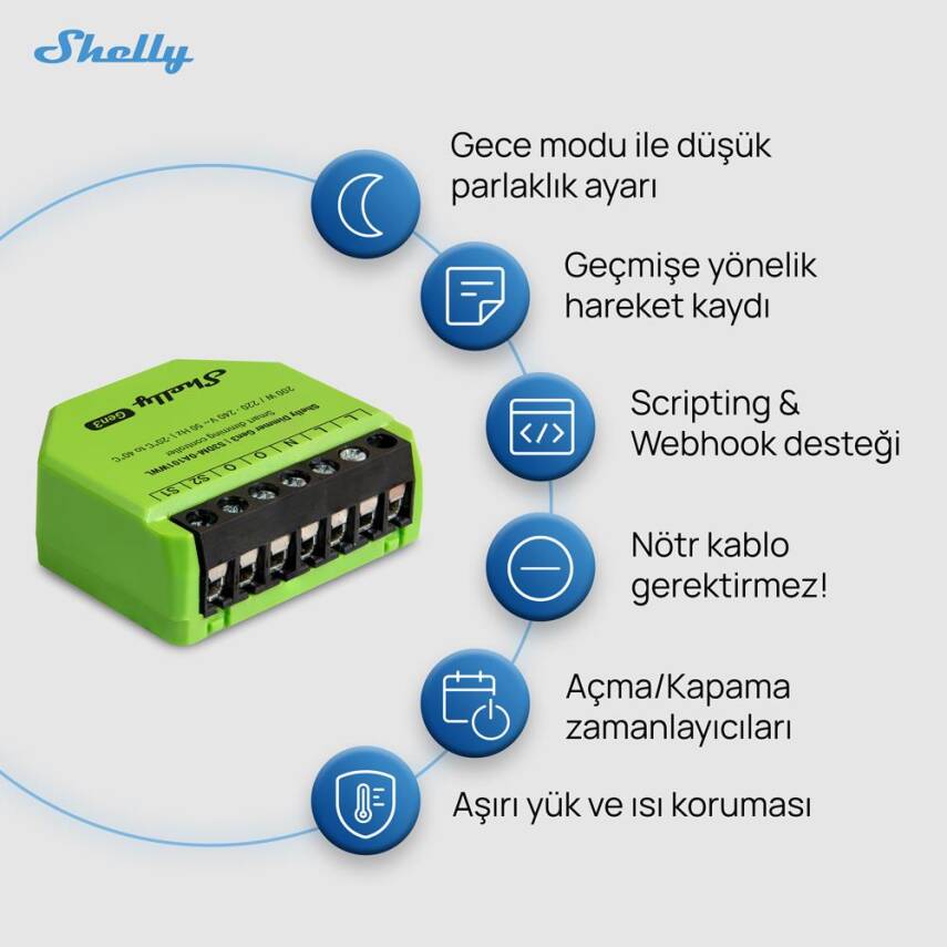 Shelly Dimmer Gen3 Akıllı Led Dimmer Kontrol Rölesi - 3
