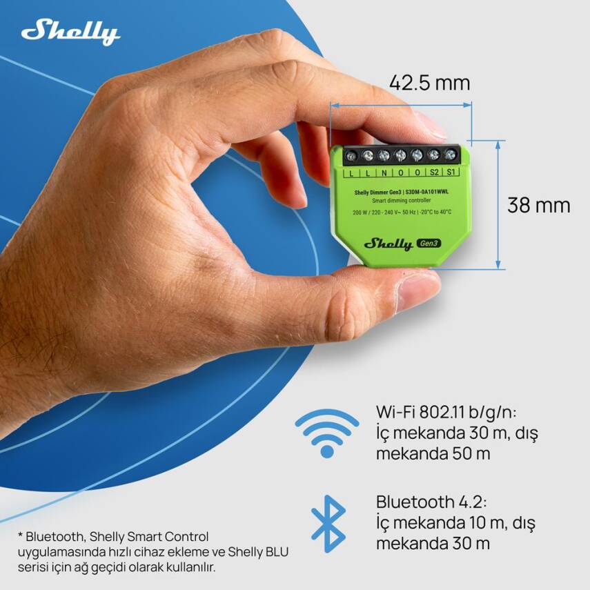 Shelly Dimmer Gen3 Akıllı Led Dimmer Kontrol Rölesi - 8