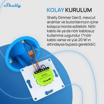 Shelly Dimmer Gen3 Akıllı Led Dimmer Kontrol Rölesi - 6 data-big=