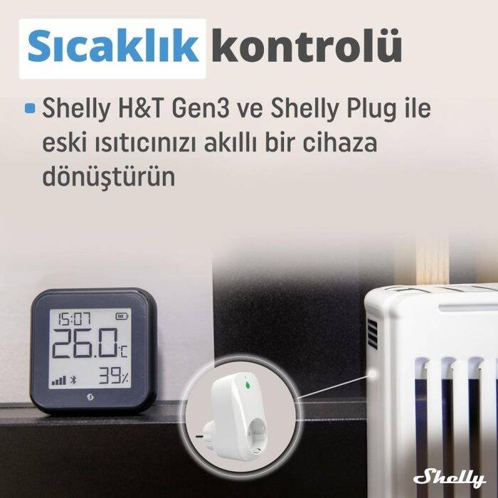 Shelly H&T Gen3 WiFi Sıcaklık ve Nem Sensörü - 2