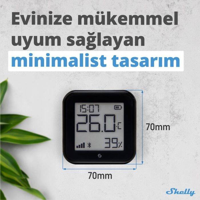 Shelly H&T Gen3 WiFi Sıcaklık ve Nem Sensörü - 4