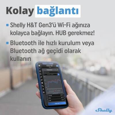 Shelly H&T Gen3 WiFi Sıcaklık ve Nem Sensörü - 6 data-big=