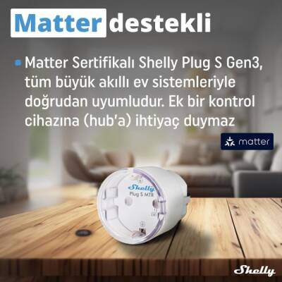Shelly Plug S Gen3 Matter Destekli Akıllı Priz - 2 data-big=