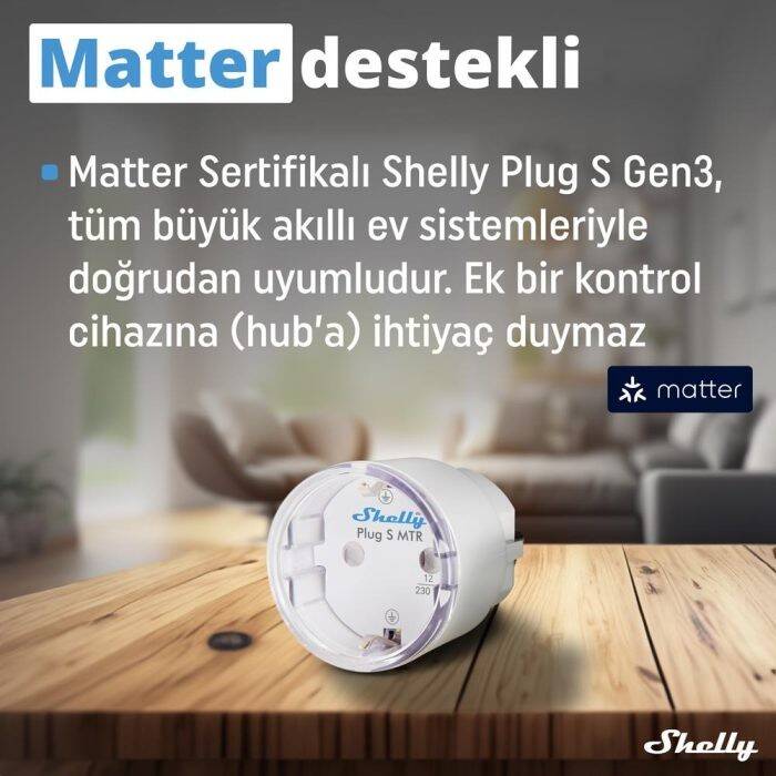 Shelly Plug S Gen3 Matter Destekli Akıllı Priz - 2