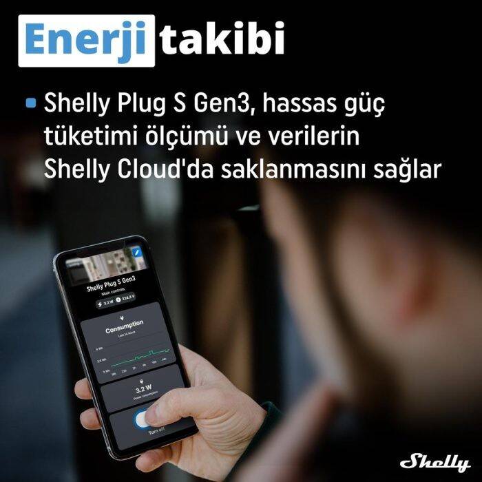 Shelly Plug S Gen3 Matter Destekli Akıllı Priz - 5