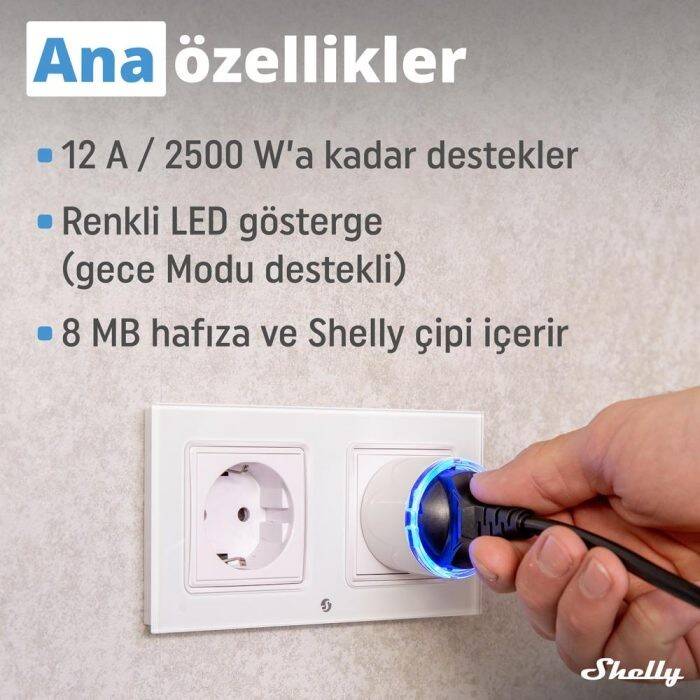 Shelly Plug S Gen3 Matter Destekli Akıllı Priz - 7