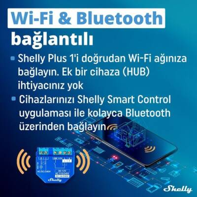 Shelly Plus 1 Wi-Fi ve Bluetooth Akıllı Röle - 7 data-big=