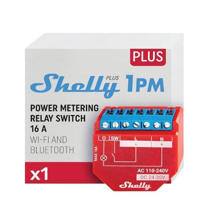Shelly Plus 1PM Tek Kanal Enerji Ölçer Akıllı Röle - 1