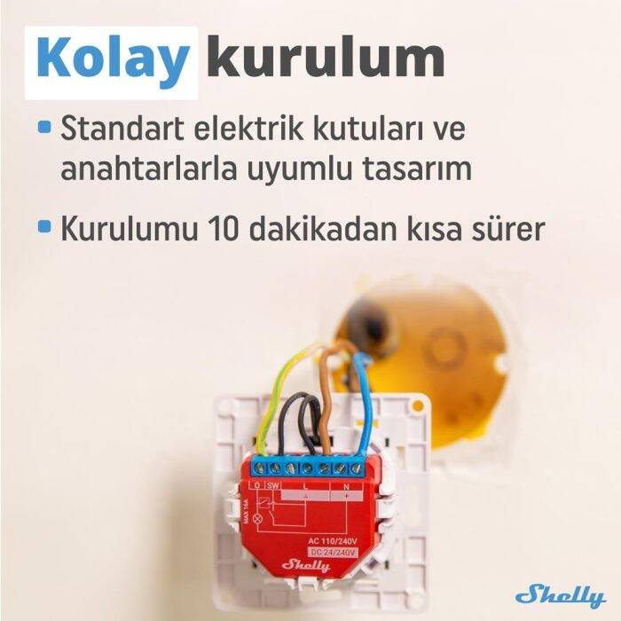 Shelly Plus 1PM Tek Kanal Enerji Ölçer Akıllı Röle - 3