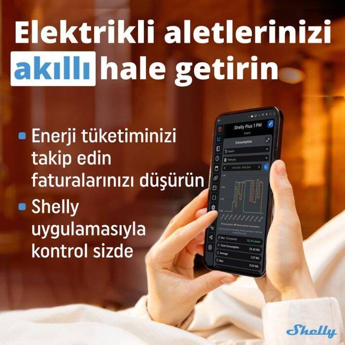 Shelly Plus 1PM Tek Kanal Enerji Ölçer Akıllı Röle - 6