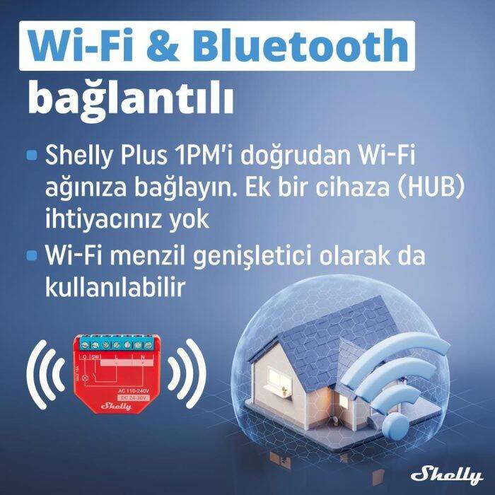 Shelly Plus 1PM Tek Kanal Enerji Ölçer Akıllı Röle - 7