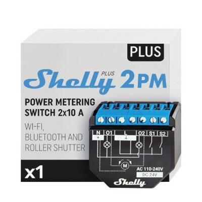 Shelly Plus 2PM Çift Kanal Enerji Ölçer Akıllı Röle - 1 data-big=