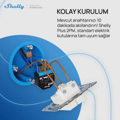 Shelly Plus 2PM Çift Kanal Enerji Ölçer Akıllı Röle - 4 data-big=