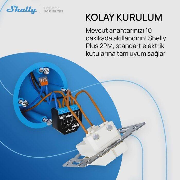 Shelly Plus 2PM Çift Kanal Enerji Ölçer Akıllı Röle - 4
