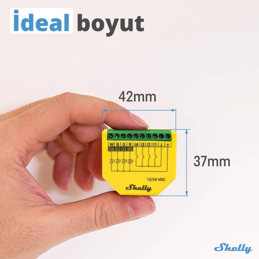 Shelly Plus RGBW PM Akıllı LED Renk ve Parlaklık Kontrol Rölesi - 7