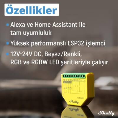 Shelly Plus RGBW PM Akıllı LED Renk ve Parlaklık Kontrol Rölesi - Shelly (1)