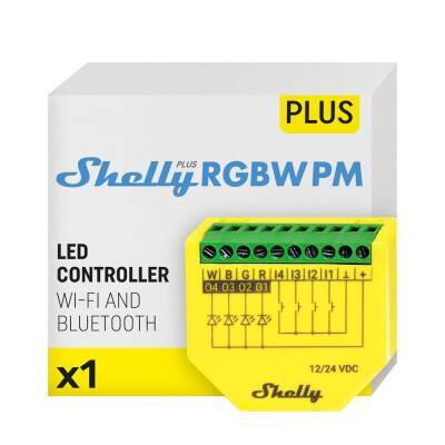 Shelly Plus RGBW PM Akıllı LED Renk ve Parlaklık Kontrol Rölesi - 1 data-big=
