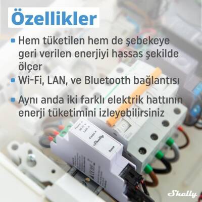 Shelly Pro 3EM 120A 3 Faz Enerji Ölçer - 5 data-big=