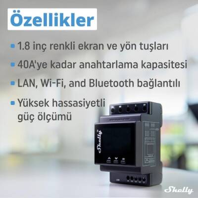 Shelly Pro 4PM Dört Kanal Enerji Ölçer Röle - Shelly (1)