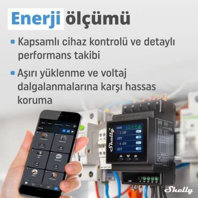 Shelly Pro 4PM Dört Kanal Enerji Ölçer Röle - 6 data-big=