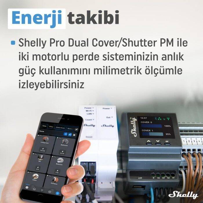 Shelly Pro Dual Çift Motorlu Panjur Kontrol Rölesi - 7