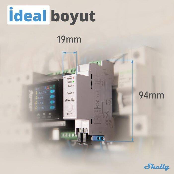 Shelly Pro EM-50 1 Faz Enerji Ölçer - 2