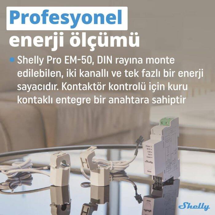 Shelly Pro EM-50 1 Faz Enerji Ölçer - 5