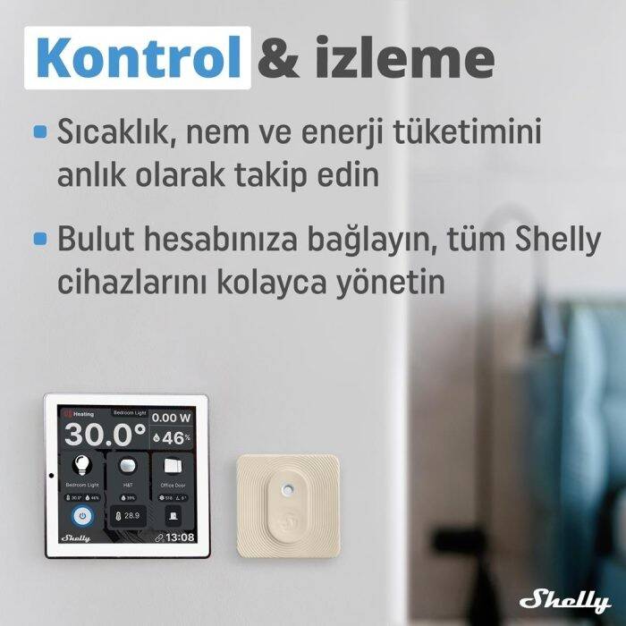 Shelly Wall Display & BLU H&T Beyaz Merkezi Kontrol Panel Seti - 2