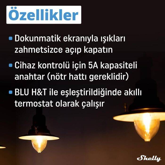 Shelly Wall Display & BLU H&T Beyaz Merkezi Kontrol Panel Seti - 3