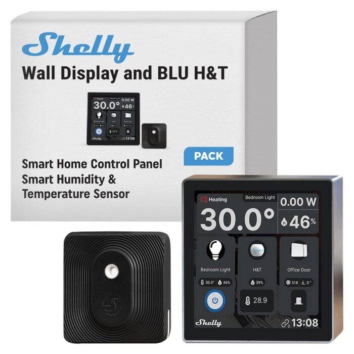 Shelly Wall Display & BLU H&Ta Siyah Merkezi Kontrol Panel Seti - 1