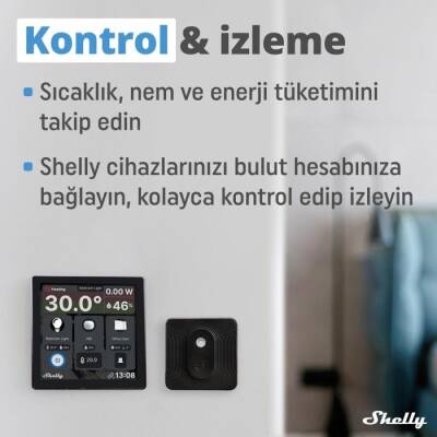 Shelly Wall Display & BLU H&Ta Siyah Merkezi Kontrol Panel Seti - 3 data-big=
