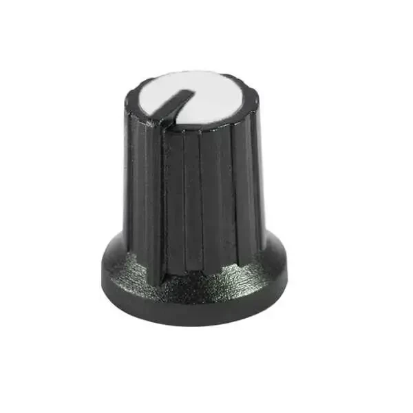 Siyah Potansiyometre Düğmesi (Beyaz Başlı) - Robolink