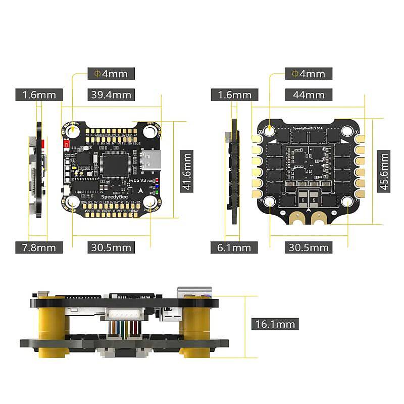 SpeedyBee F405 V3 F4 Uçuş Kontrol Kartı ve 50A 4in1 ESC Stack - 3-6S - 5