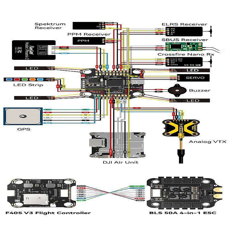 SpeedyBee F405 V3 F4 Uçuş Kontrol Kartı ve 50A 4in1 ESC Stack - 3-6S - 6