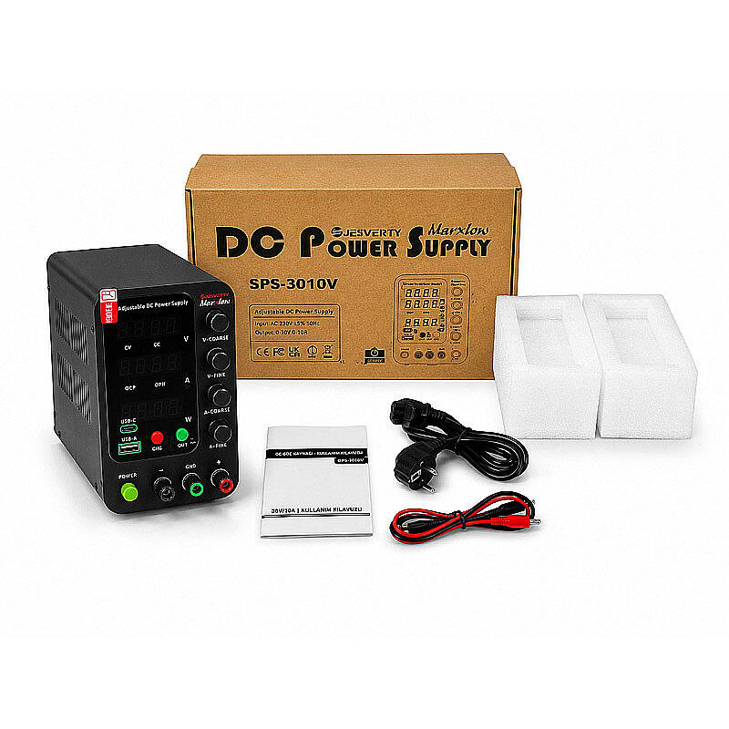 SPS-3010V 0-30V 0-10A 300W Ayarlı DC Güç Kaynağı - USB-A / Type-C Hızlı Şarj Destekli - 3