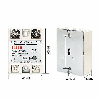 SSR-40AA Solid State Röle 40A - 80-250VAC / 24-380VAC - 3 data-big=
