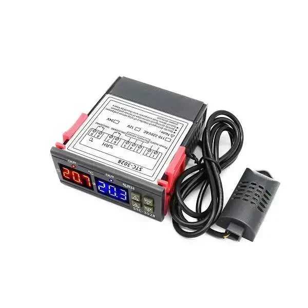 STC-3028 AC110-220V LCD Ekranlı Nem Sıcaklık Kontrol Modülü - Robolink
