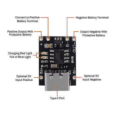 TP4056 Mini Type-C 1A Lityum Pil Şarj Modülü - 3