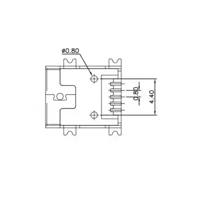 USB Mini B 5 Pin R/A Smd - Robolink (1)
