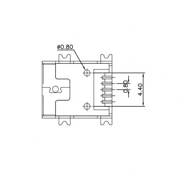 USB Mini B 5 Pin R/A Smd - 2