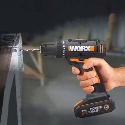 WORX WX100 20V2A Li-ion Akülü Profesyonel Şarjlı Matkap - 3 data-big=