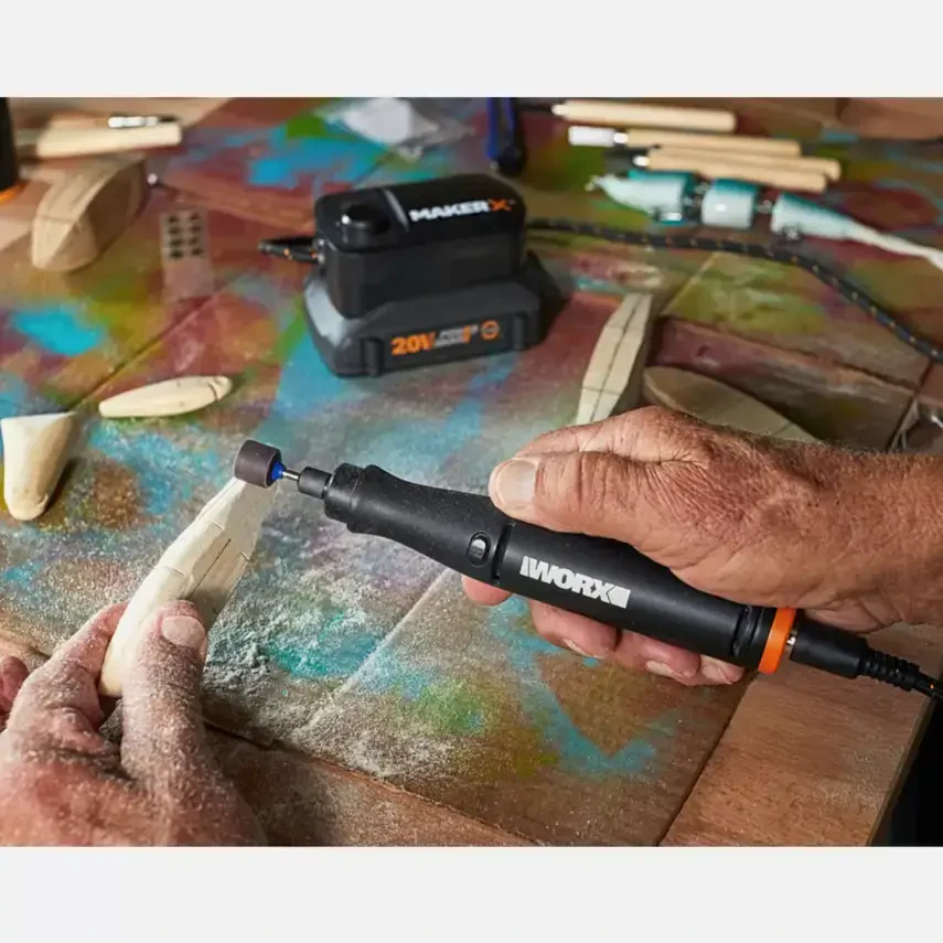 WORX WX739 MAKERX 20Volt 2.0Ah. Kömürsüz Profesyonel Kalem Tipi Devir Ayarlı Gravür Seti + 34 Parça aksesuar - 8