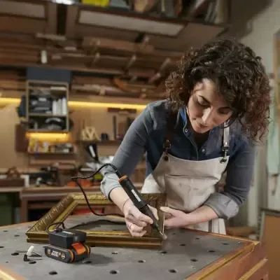 WORX WX739 MAKERX 20Volt 2.0Ah. Kömürsüz Profesyonel Kalem Tipi Devir Ayarlı Gravür Seti + 34 Parça aksesuar - 4 data-big=