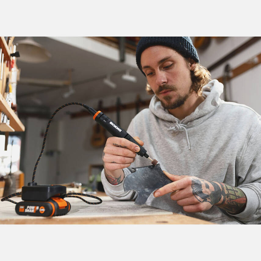 WORX WX739 MAKERX 20Volt 2.0Ah. Kömürsüz Profesyonel Kalem Tipi Devir Ayarlı Gravür Seti + 34 Parça aksesuar - 5