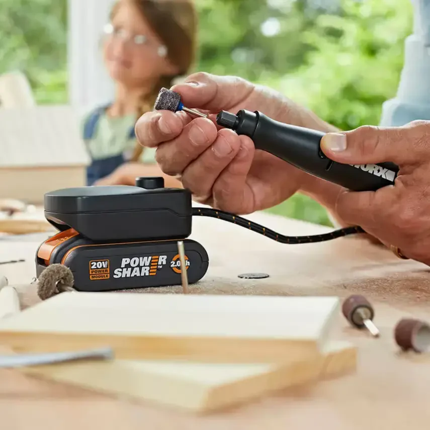 WORX WX739 MAKERX 20Volt 2.0Ah. Kömürsüz Profesyonel Kalem Tipi Devir Ayarlı Gravür Seti + 34 Parça aksesuar - 11