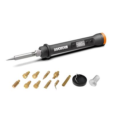 WORX WX744.9 MAKERX 20Volt Profesyonel Dijital Lehim Tabancası + 12 Aksesuar (Akü Dahil Değildir) - 1 data-big=