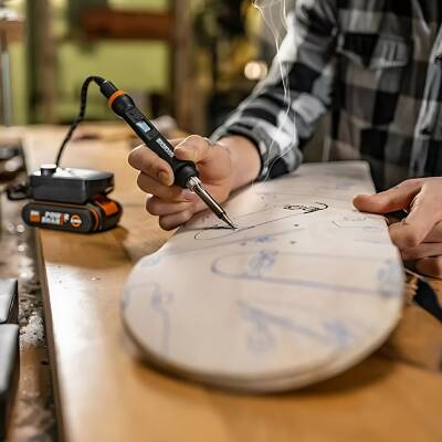 WORX WX744.9 MAKERX 20Volt Profesyonel Dijital Lehim Tabancası + 12 Aksesuar (Akü Dahil Değildir) - 3 data-big=