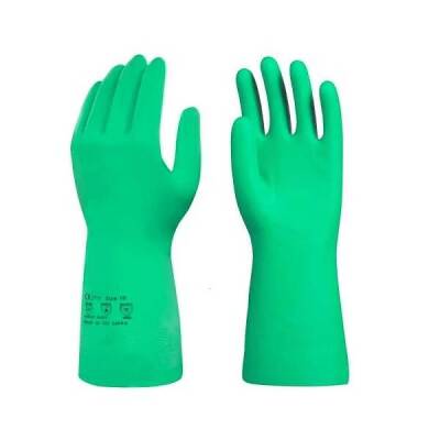 Yeşil Nitril Eldiven - Kimyasal Eldiveni - M Beden - Robolink